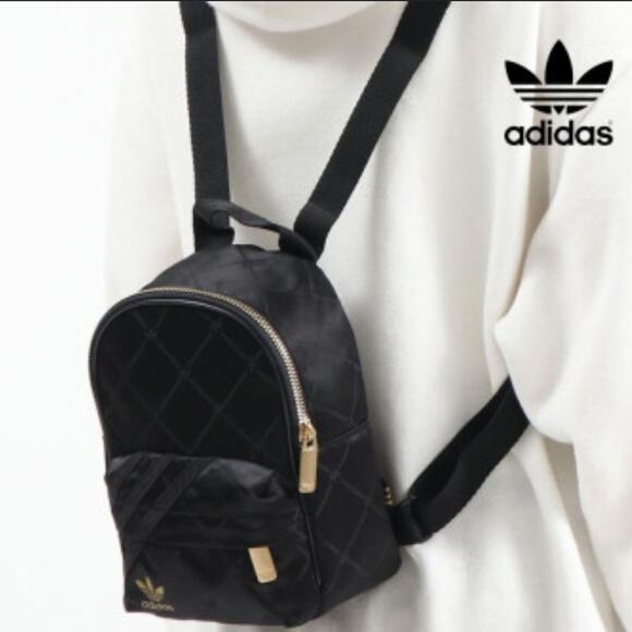 adidas Originals Handbags - Adidas Originals Mini Backpack H09038 Black and Gold Bag Women’s